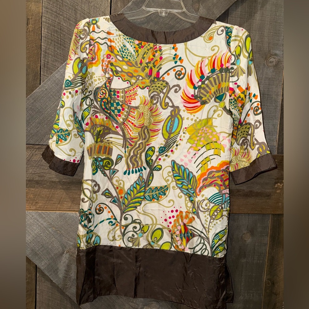 Zara Basic Multicolor Patterned Tunic Top - image 2